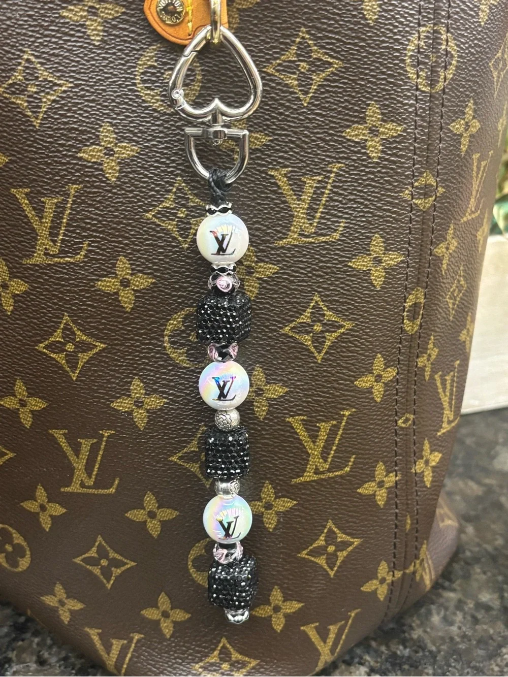 Louis Vuitton Rhinestone Cube Bag Charm 7.25 inches